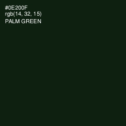 #0E200F - Palm Green Color Image